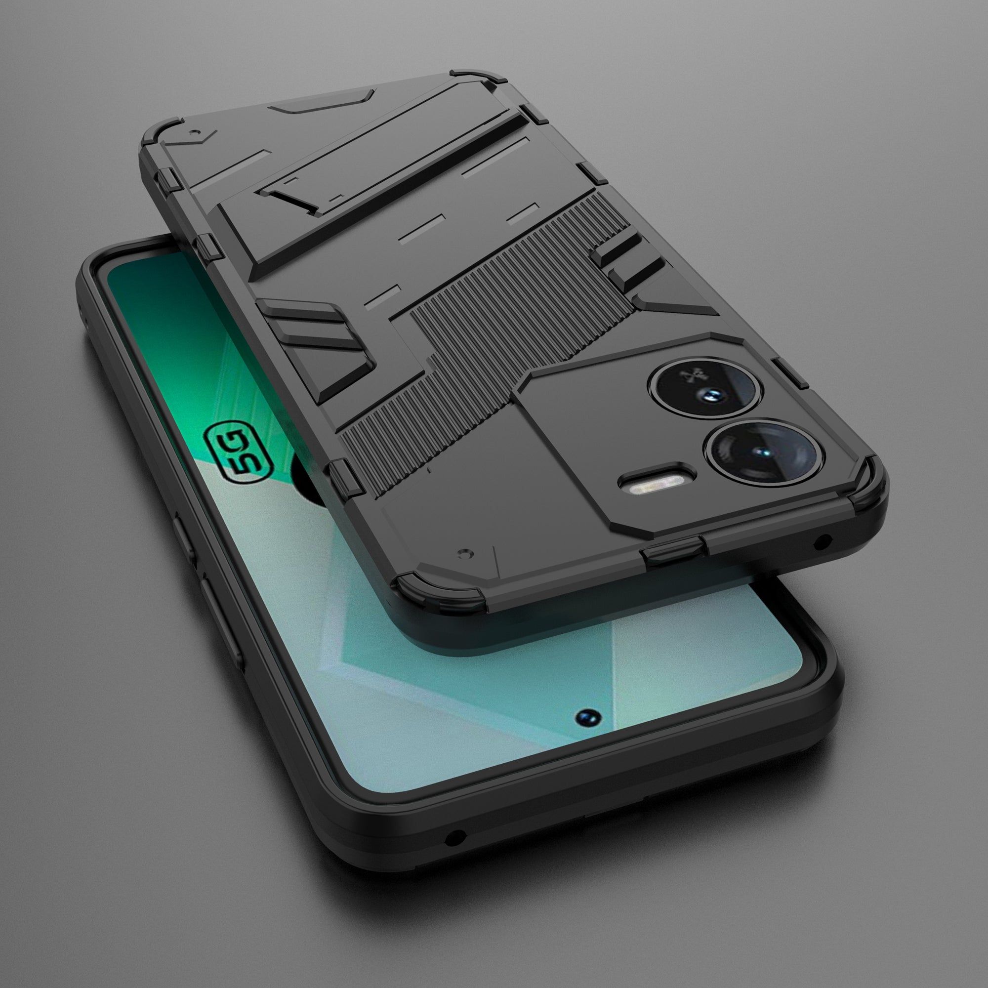 For vivo iQOO Z9 5G Kickstand Case Shock Absorbing PC+TPU Phone Cover For vivo iQOO Z9 5G Kickstand Case Shock Absorbing PC+TPU Phone Cover